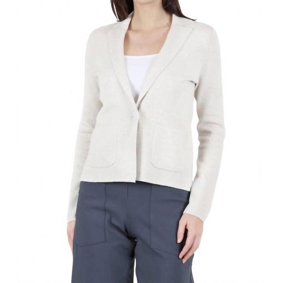 NEW KINROSS fitted notch collar cardigan in champagne - Picture 1 of 2